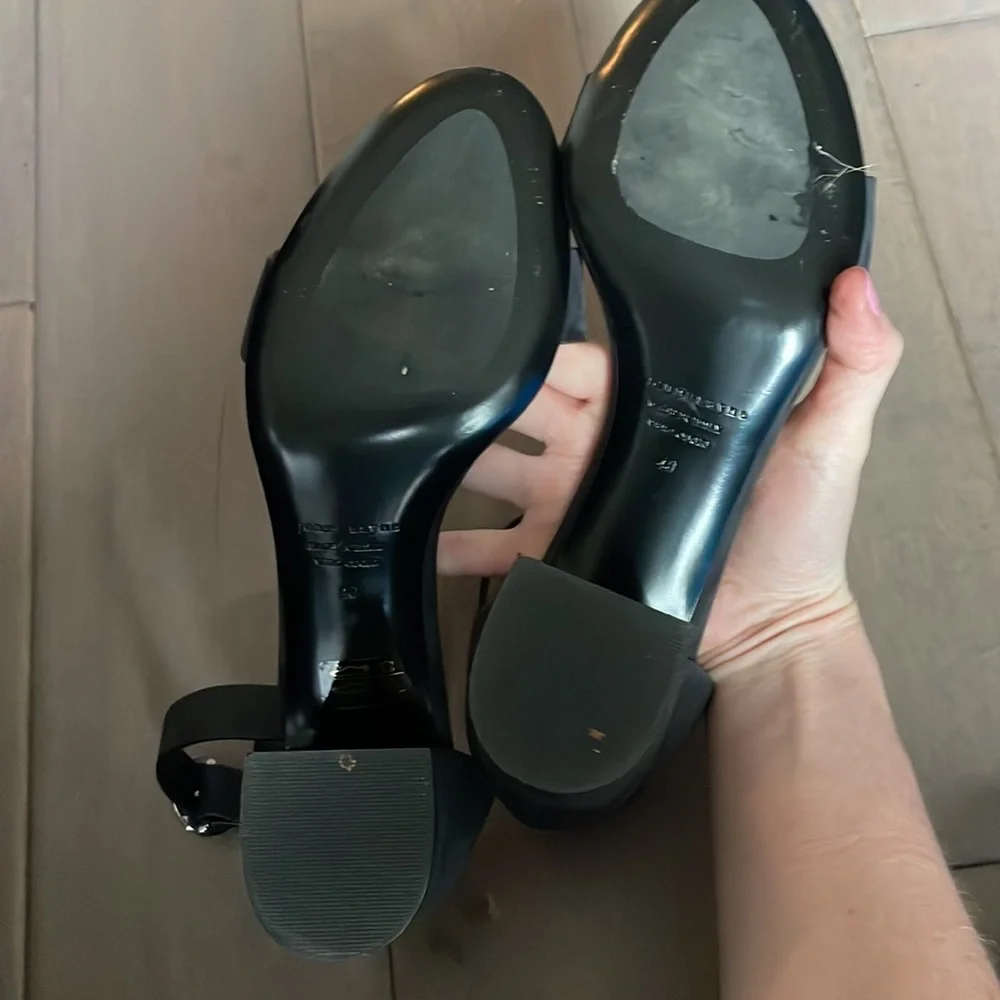 Jenni Kayne Black Suede Block heel ankle strap sandals 40 - Picture 5 of 6